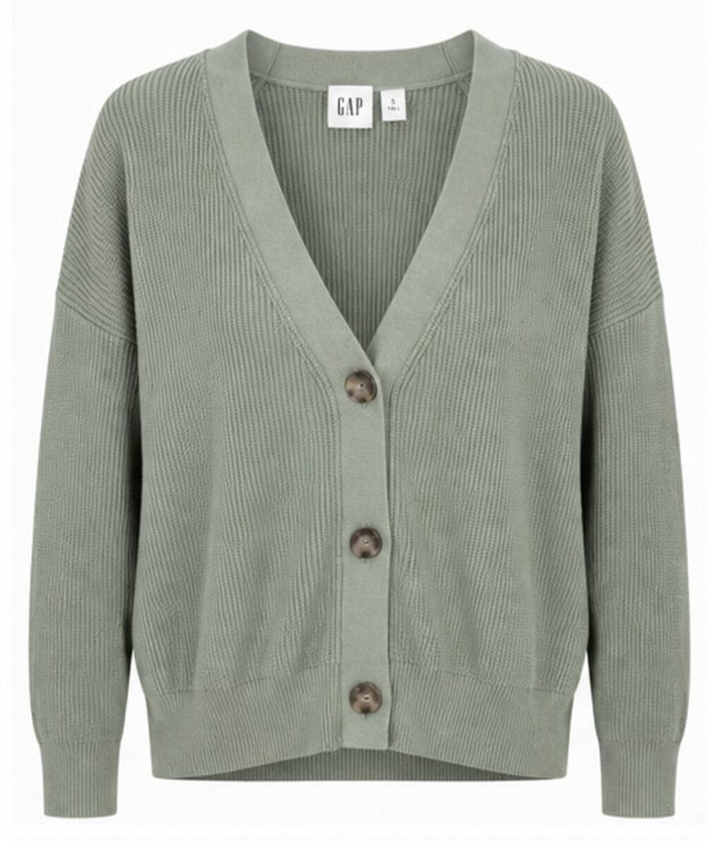 Gap Women's Sage Green Button Front Cardigan Sweater Size S Tall